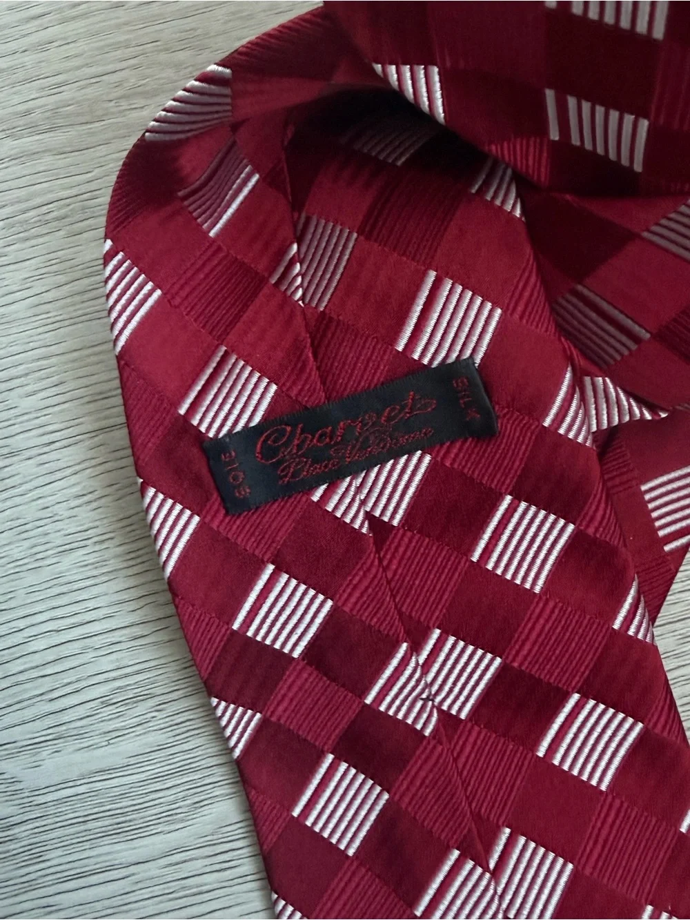 Charvet Place Vendôme Vintage Silk Tie Burgundy Plaid